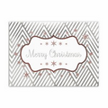Christmas Stripes Greeting Card - Silver Lined White Envelope